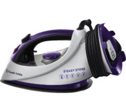 RUSSELL HOBBS  Easy Plug & Wind 18617 Steam Iron - White & Purple